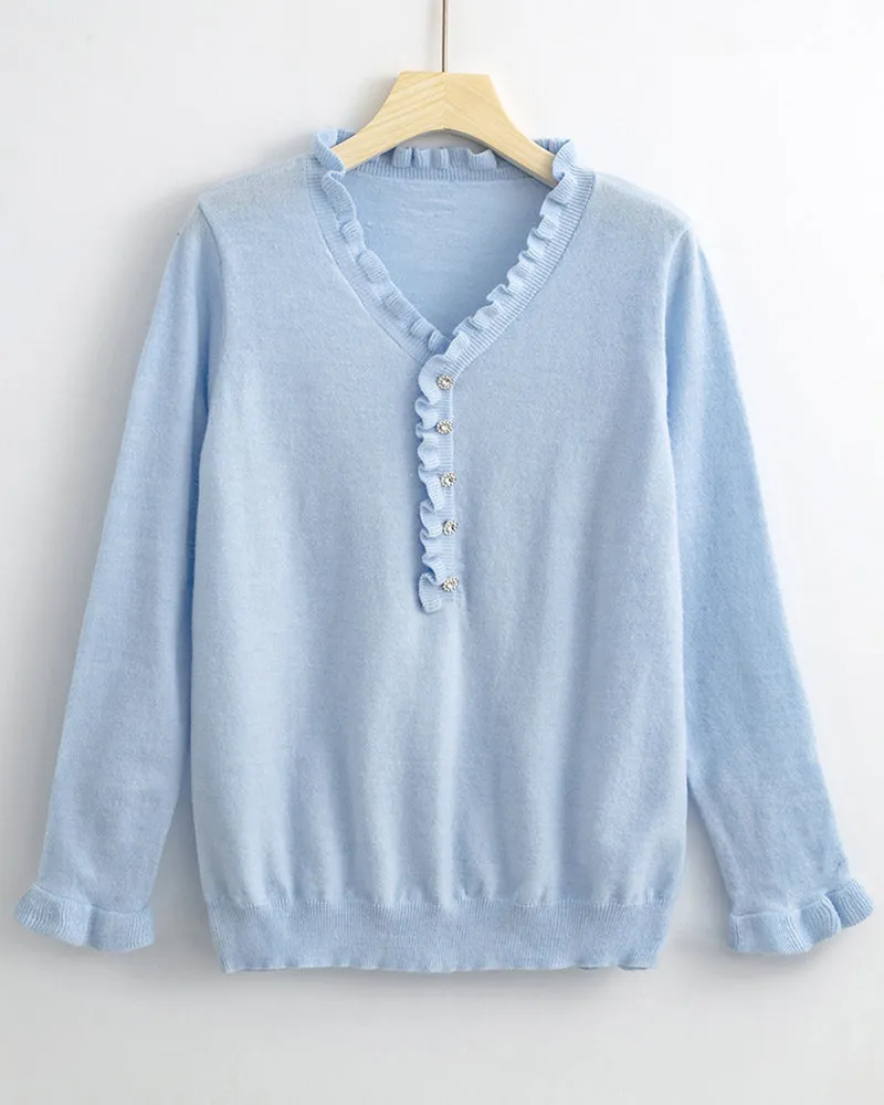 Marliès Paris Sweater | Eleganter Pullover mit einer Knopfleiste für Damen