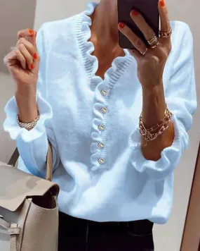 Marliès Paris Sweater | Eleganter Pullover mit einer Knopfleiste für Damen