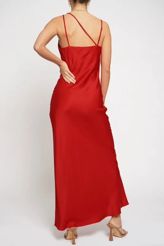 MARTINI - ASSYMETRICAL SATIN DRESS
