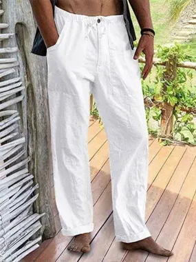 Men's Cotton Linen Pocket Pants