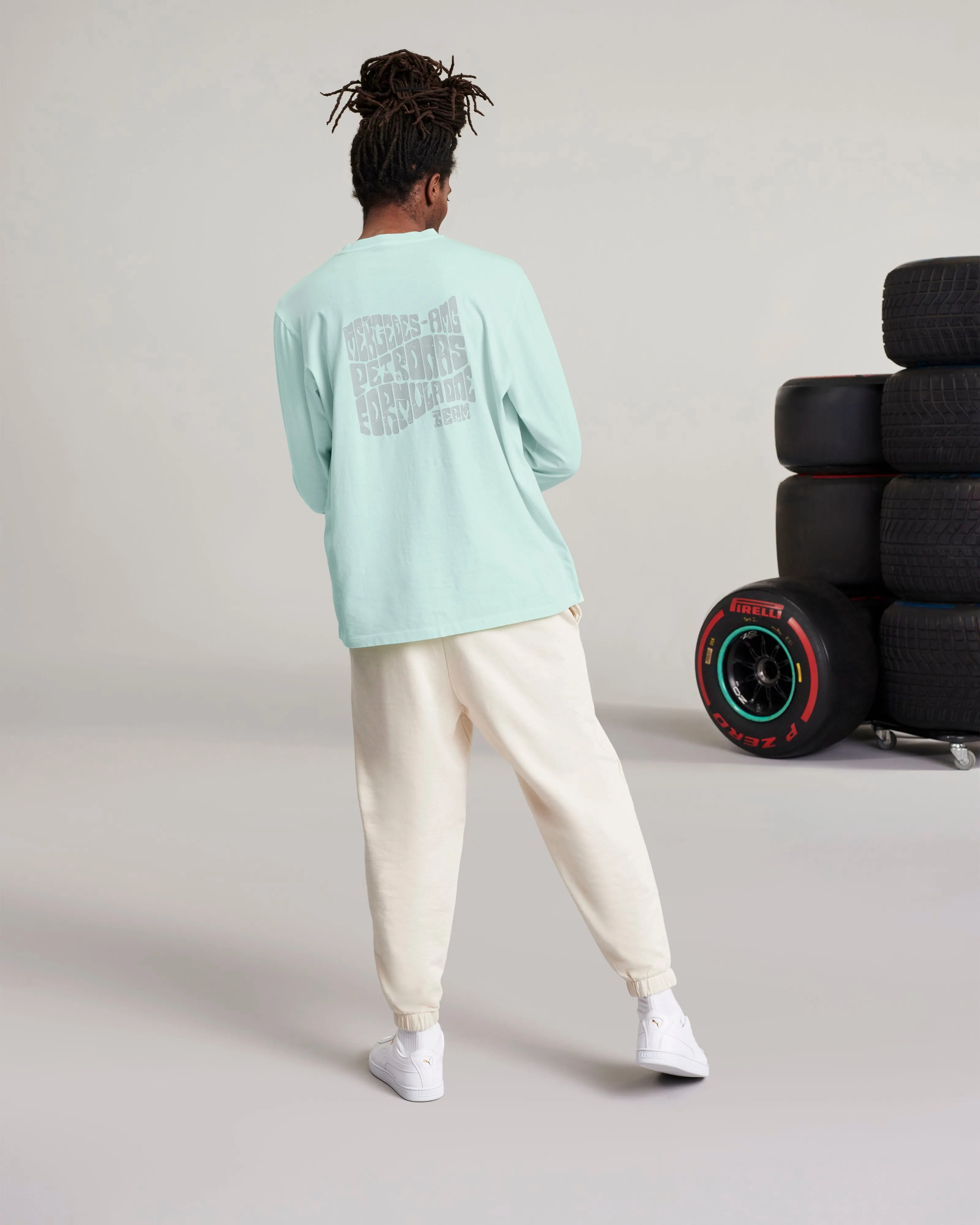 Mens Longsleeve Retro Tee Mint