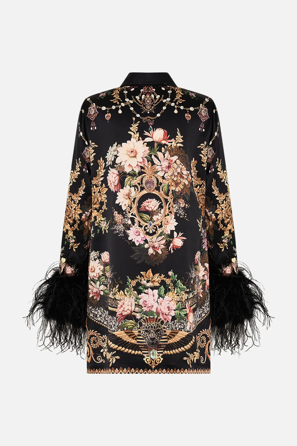 MINI SHIRT DRESS WITH FEATHERS DYNASTY DAZE