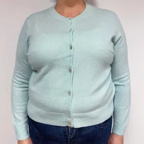 Mint Green Cashmere Crew Neck Cardigan Extra Large