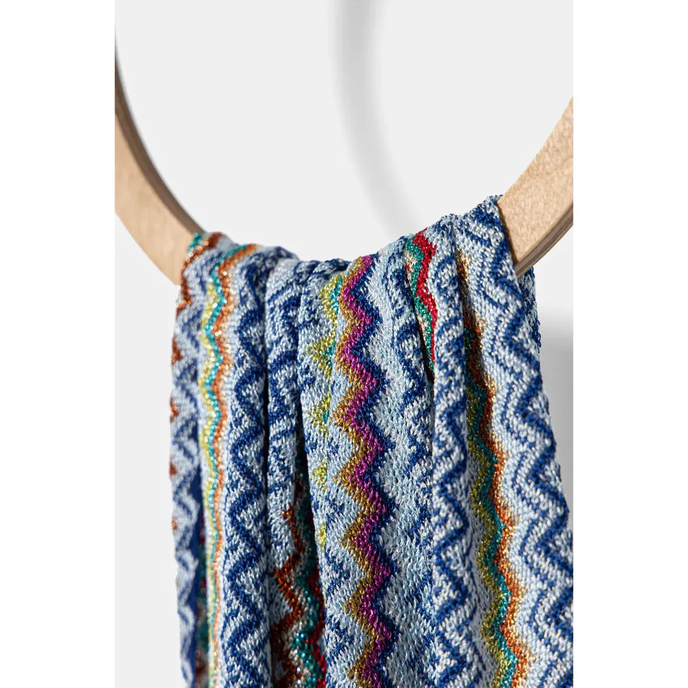 Missoni Zig Zag Pattern Scarf In Blue