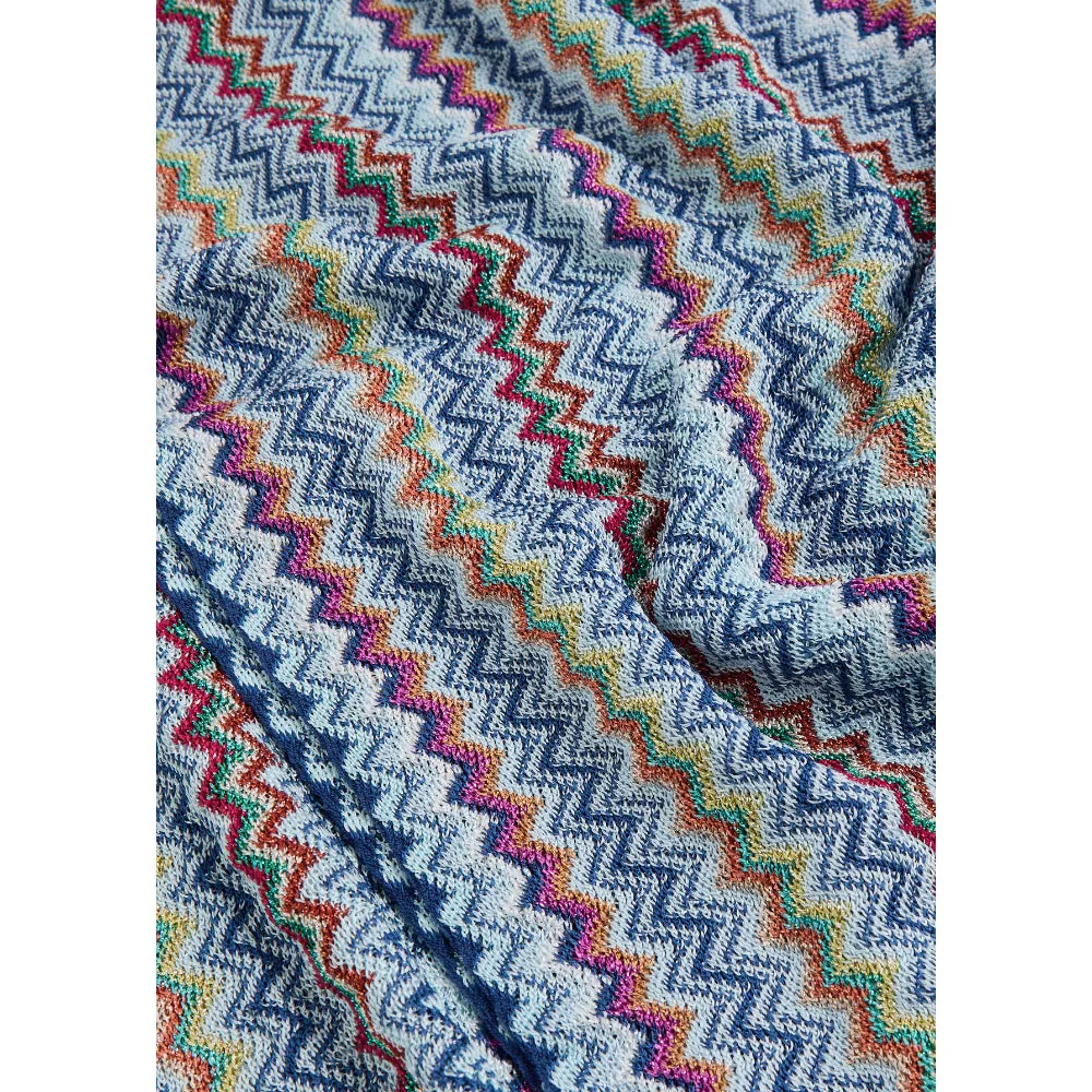 Missoni Zig Zag Pattern Scarf In Blue