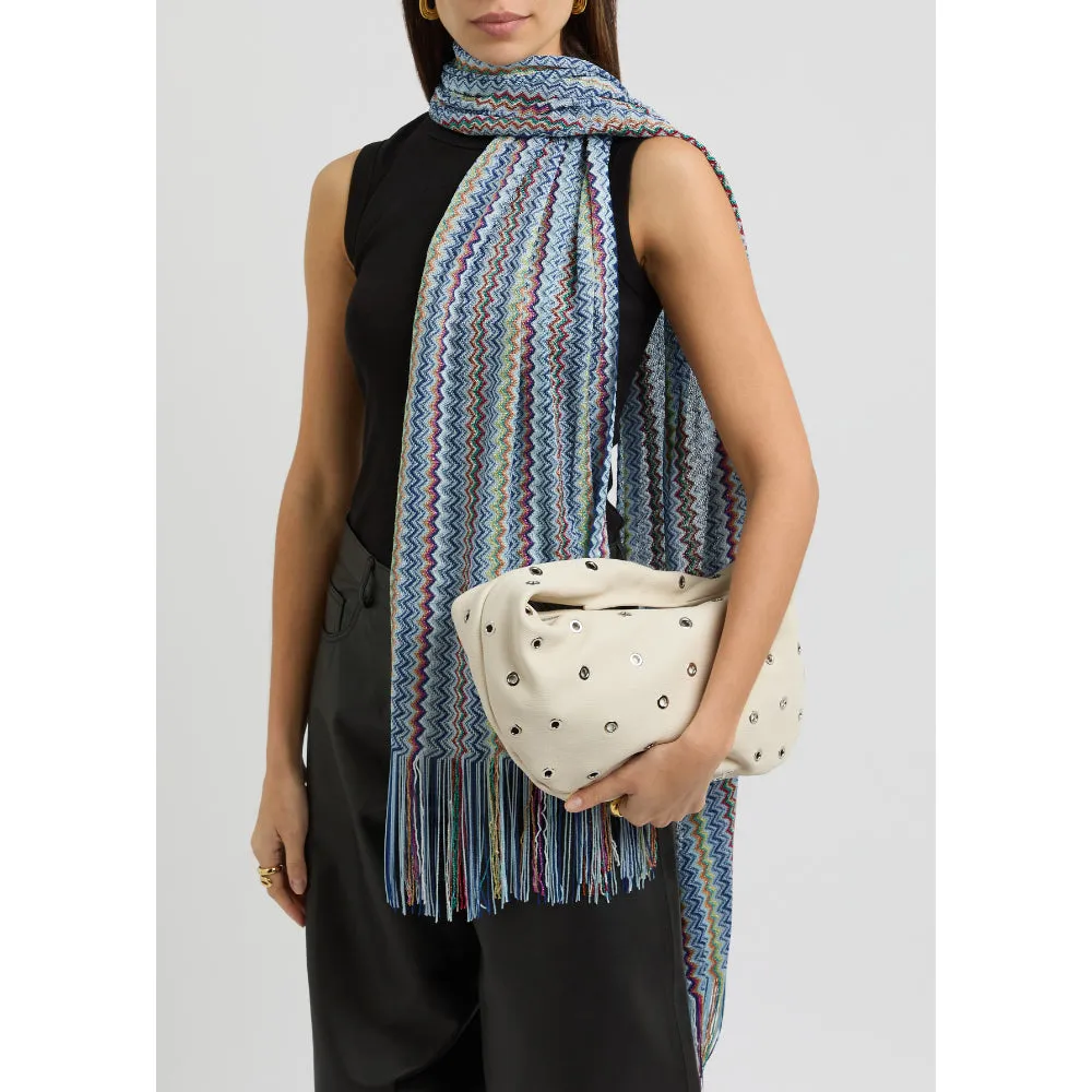 Missoni Zig Zag Pattern Scarf In Blue