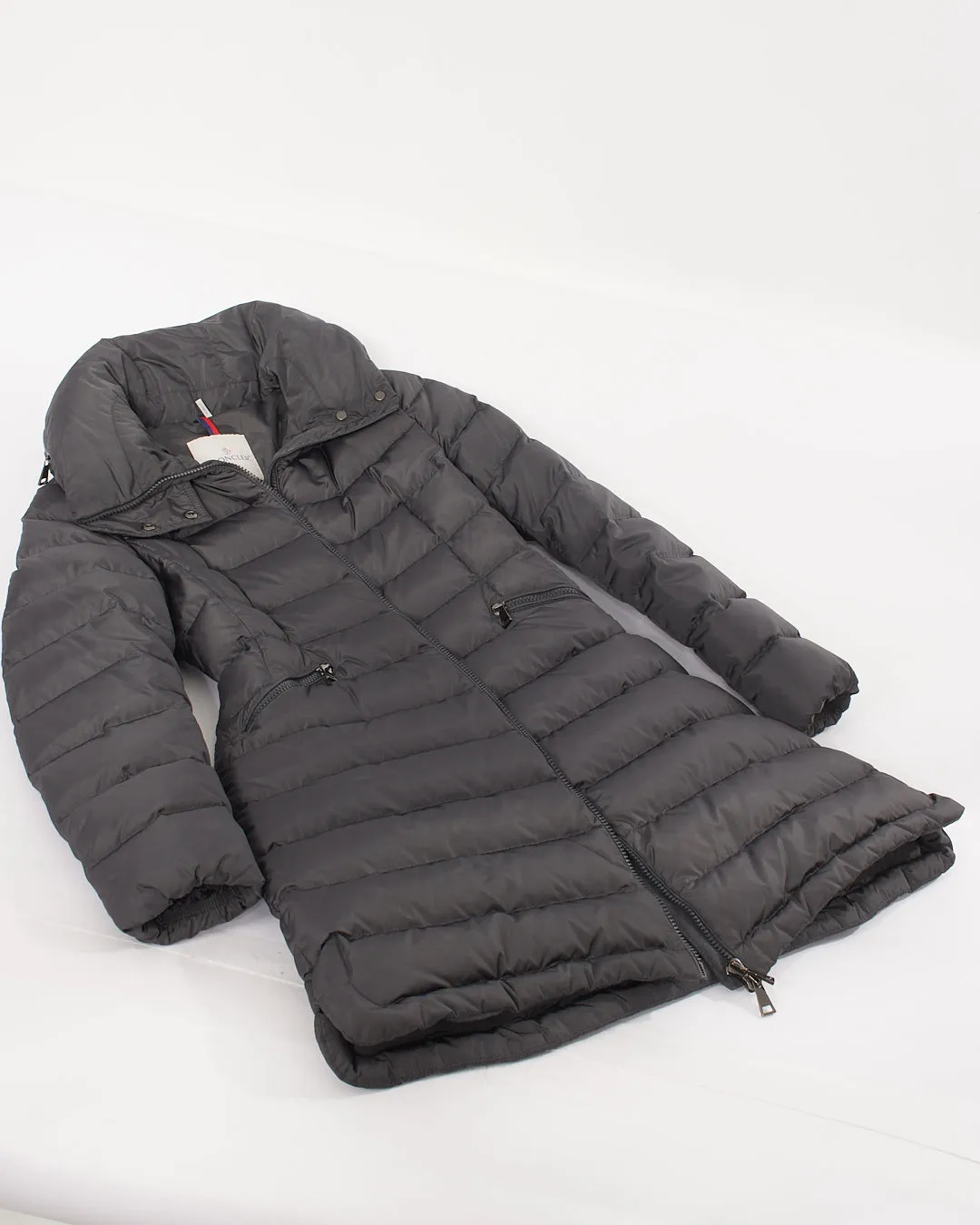 Moncler Grey Down Flamette Coat - XS