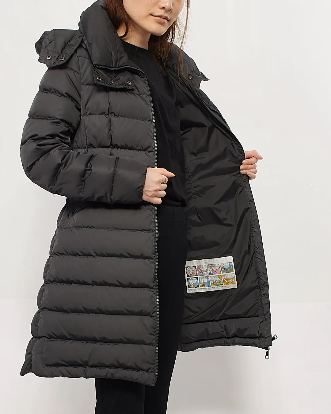 Moncler Grey Down Flamette Coat - XS