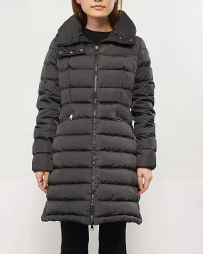 Moncler Grey Down Flamette Coat - XS