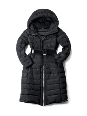 Moncler  Quilted Fitted Hooded Down Puffer Coat Black