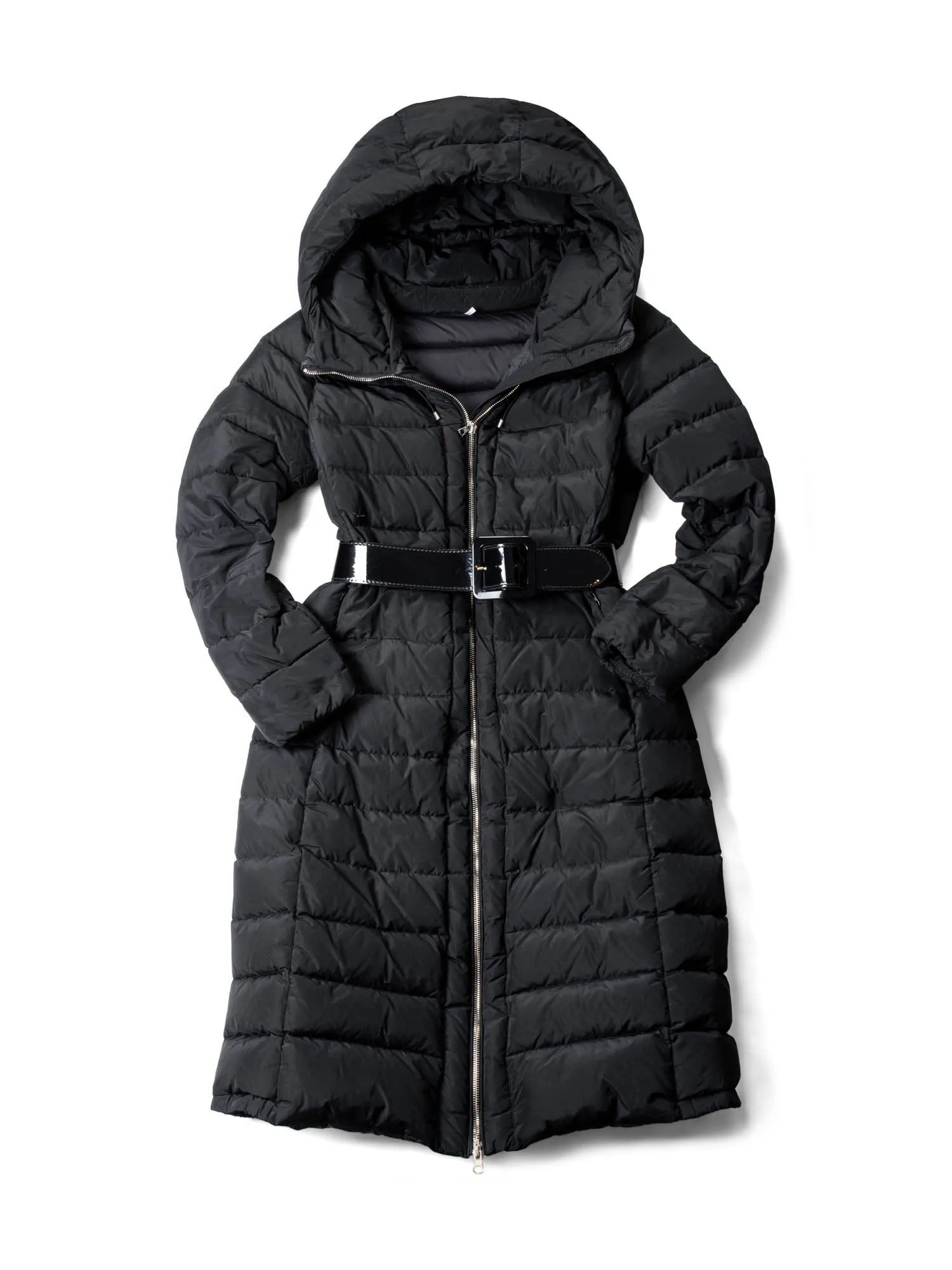 Moncler  Quilted Fitted Hooded Down Puffer Coat Black