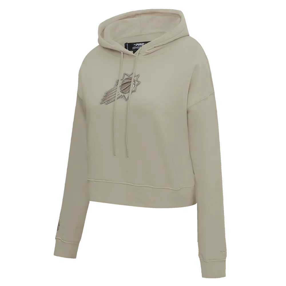 NBA PHOENIX SUNS NEUTRAL WOMEN'S CROPPED PO HOODIE (TAUPE)
