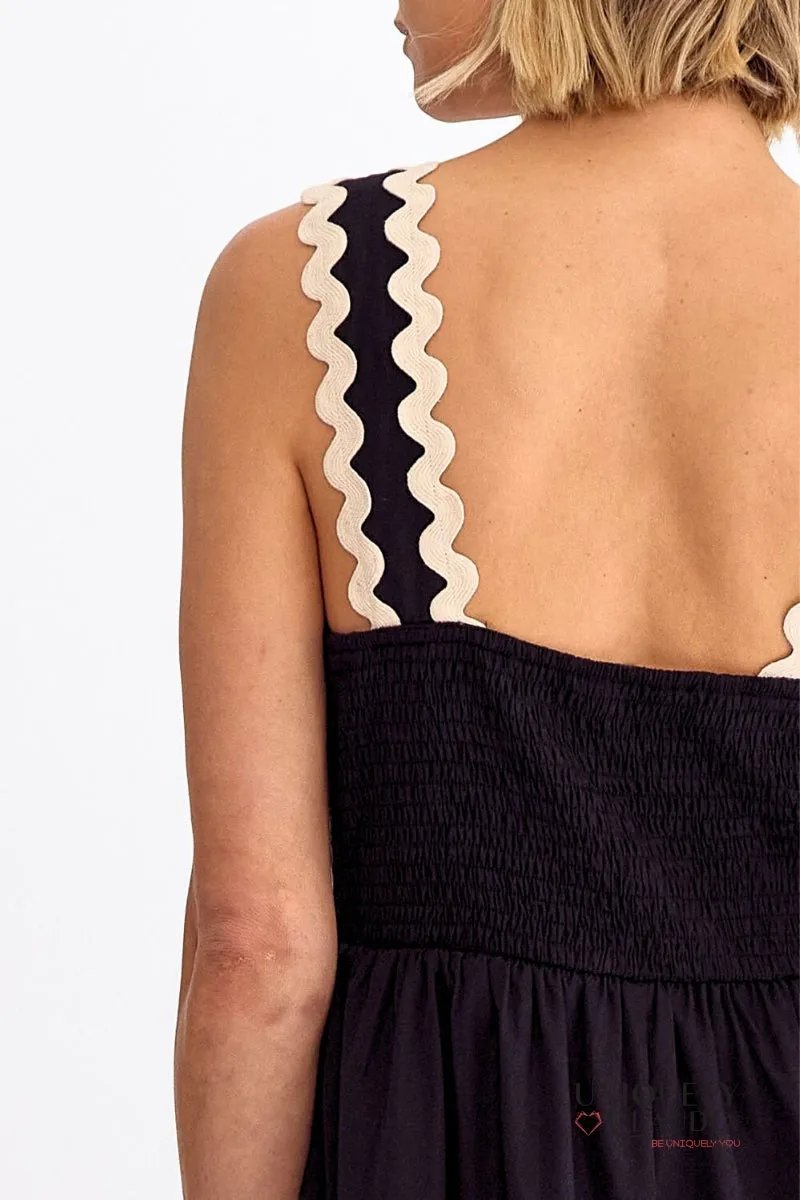 Payton Ric-Rac Trim Sleeveless Maxi Dress