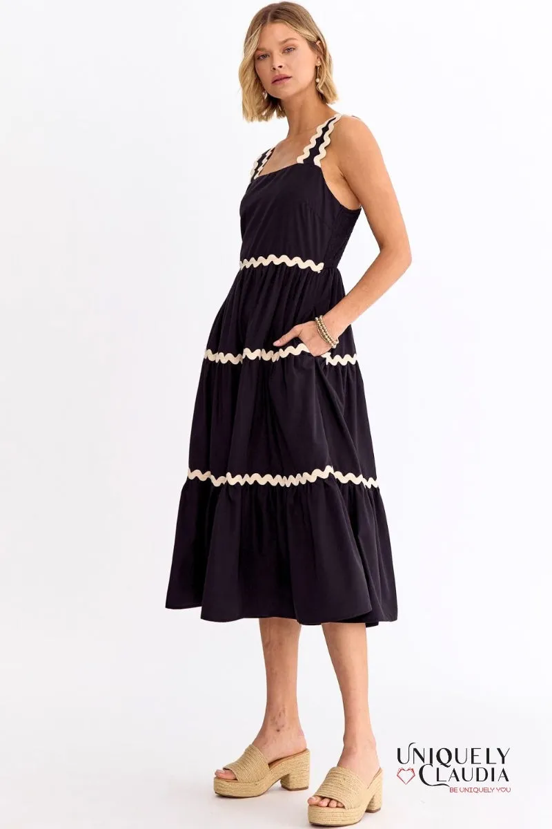 Payton Ric-Rac Trim Sleeveless Maxi Dress