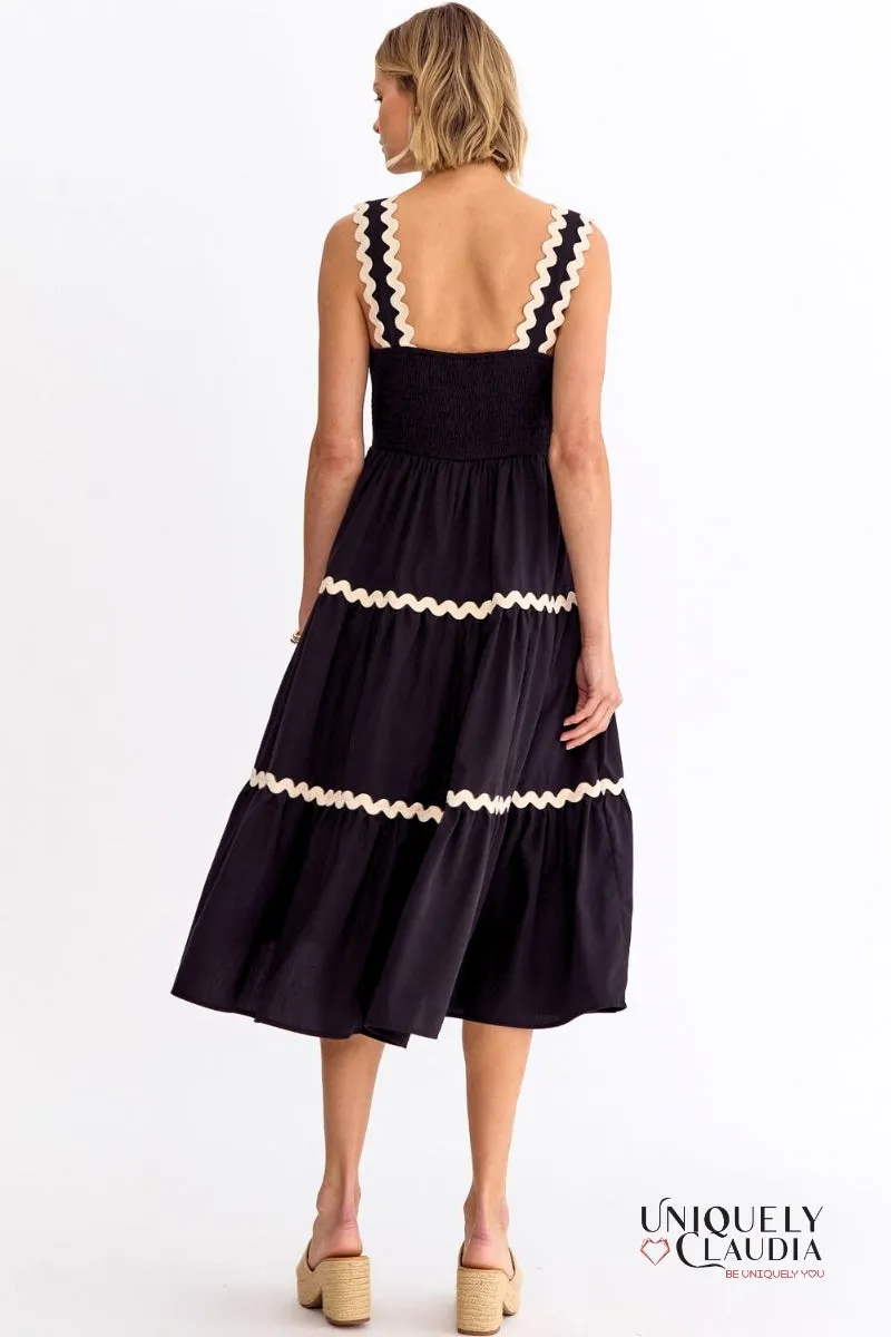 Payton Ric-Rac Trim Sleeveless Maxi Dress