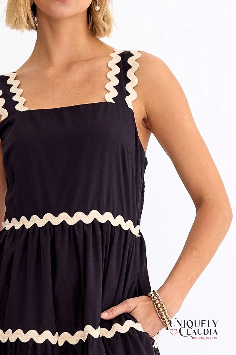 Payton Ric-Rac Trim Sleeveless Maxi Dress