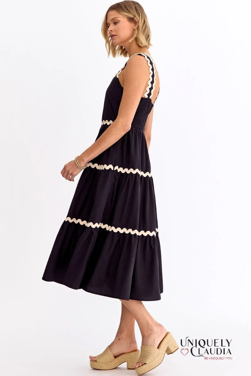 Payton Ric-Rac Trim Sleeveless Maxi Dress