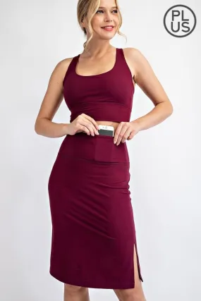 phone pocket brushed jersey pencil skirt