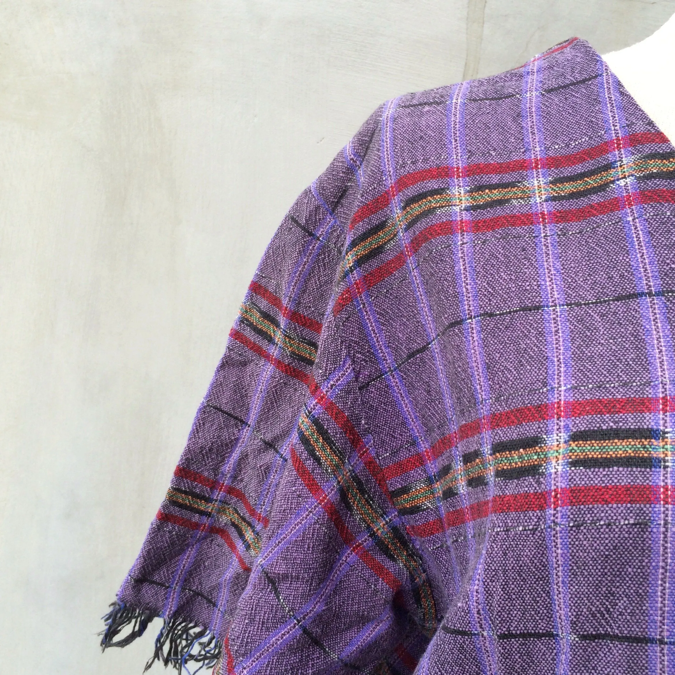 SALE! | Vintage 1980s 1990s tribal Ethnic fringe hems Day Dress with pockets