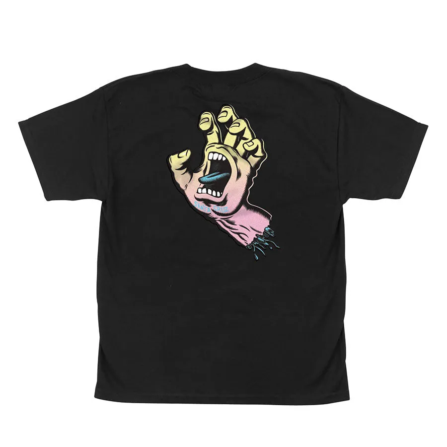 Santa Cruz Pastel Screaming Hand Youth T-Shirt - Black