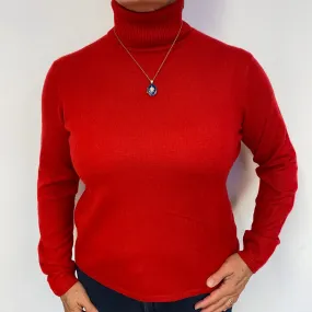 Scarlett Red Cashmere Polo Neck Jumper