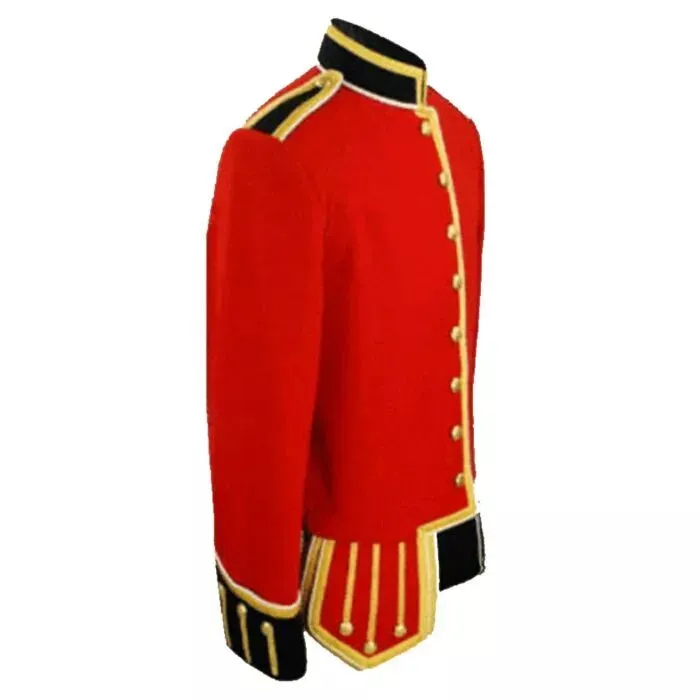 Scottish Men's Doublet Kilt Jacket - Highland Red Military Uniform Doublet Jacket