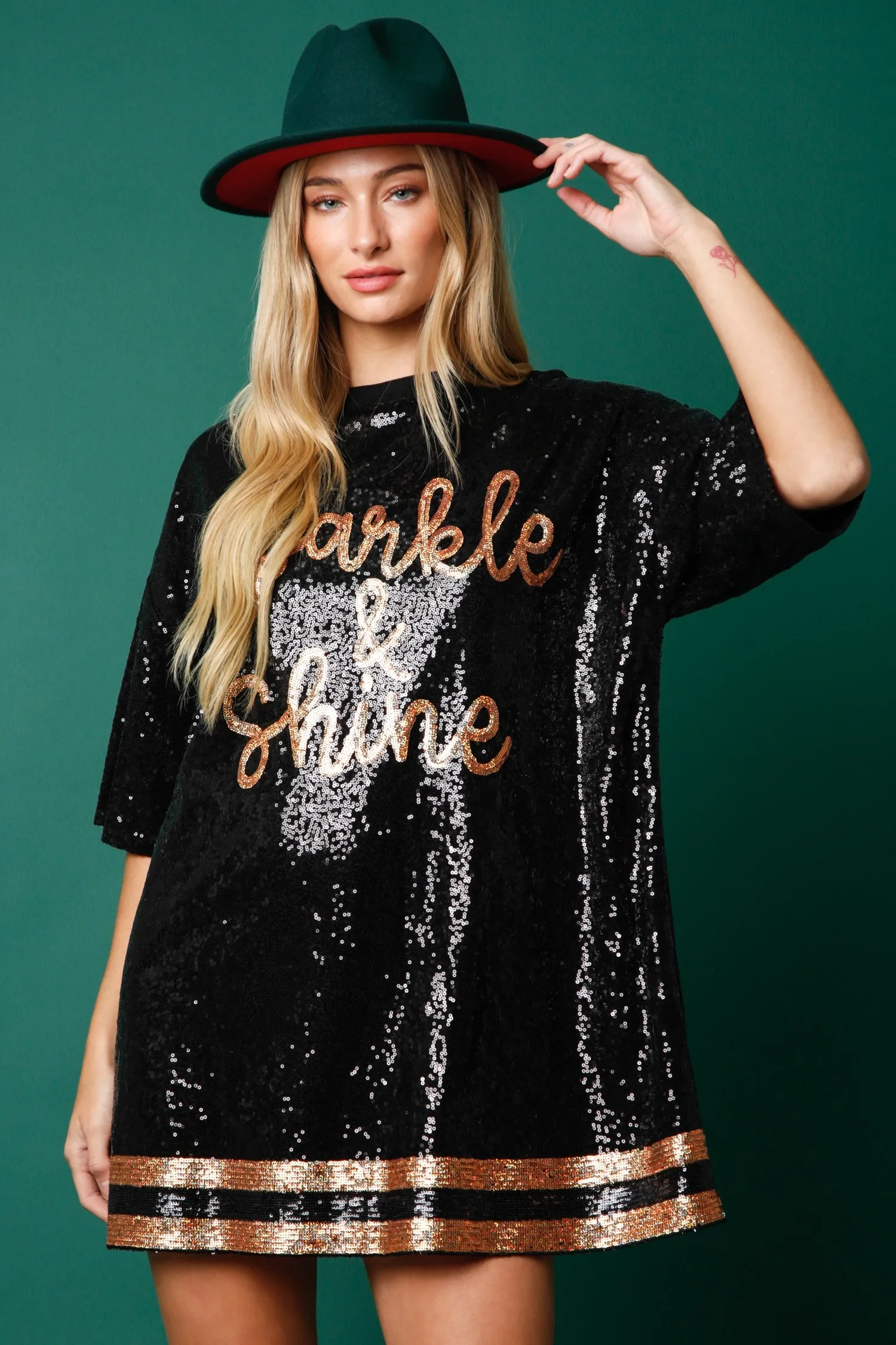 Sparkle and Shine Sequin T-Shirt Dress