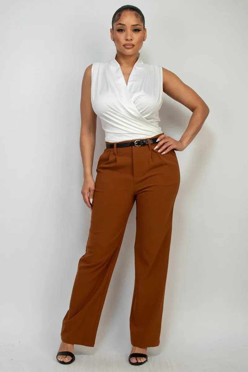 Surplice Sleeveless Bodysuit
