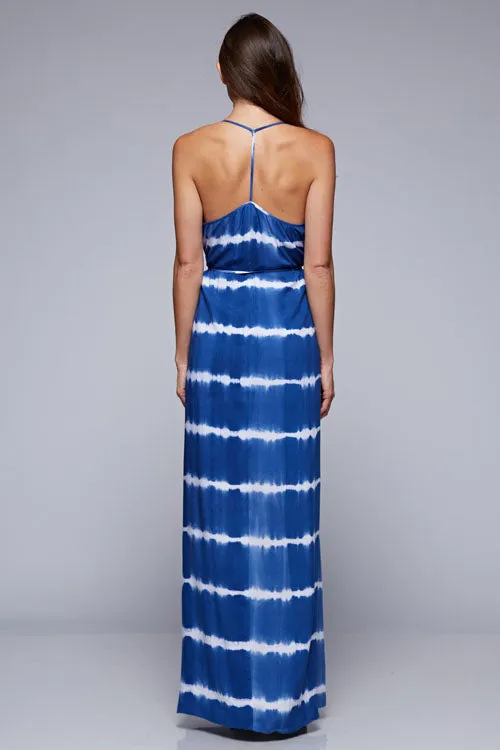 Tie Dye Sleeveless T Back Maxi Dress