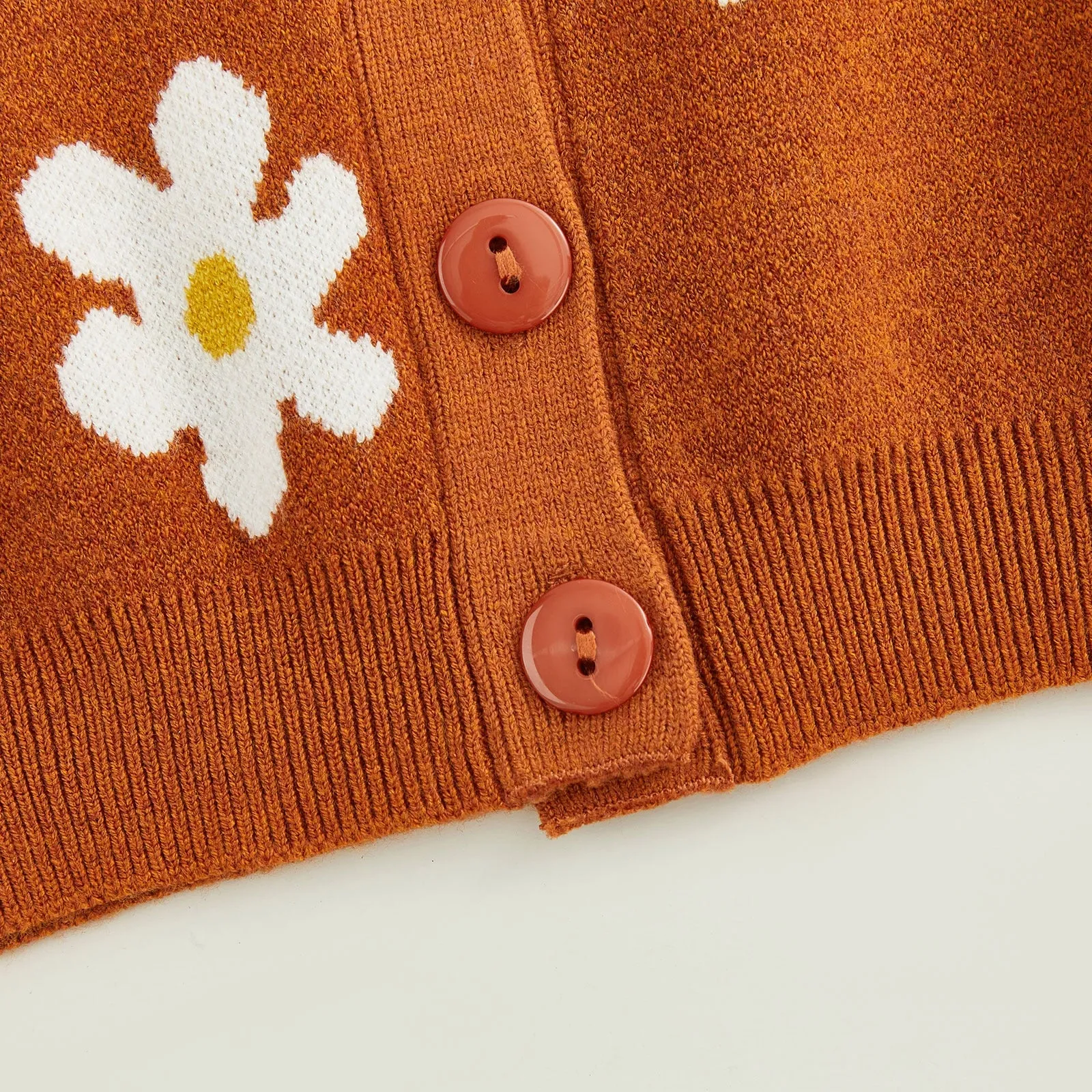 Toddlers Rustic Daisy Button Sweater
