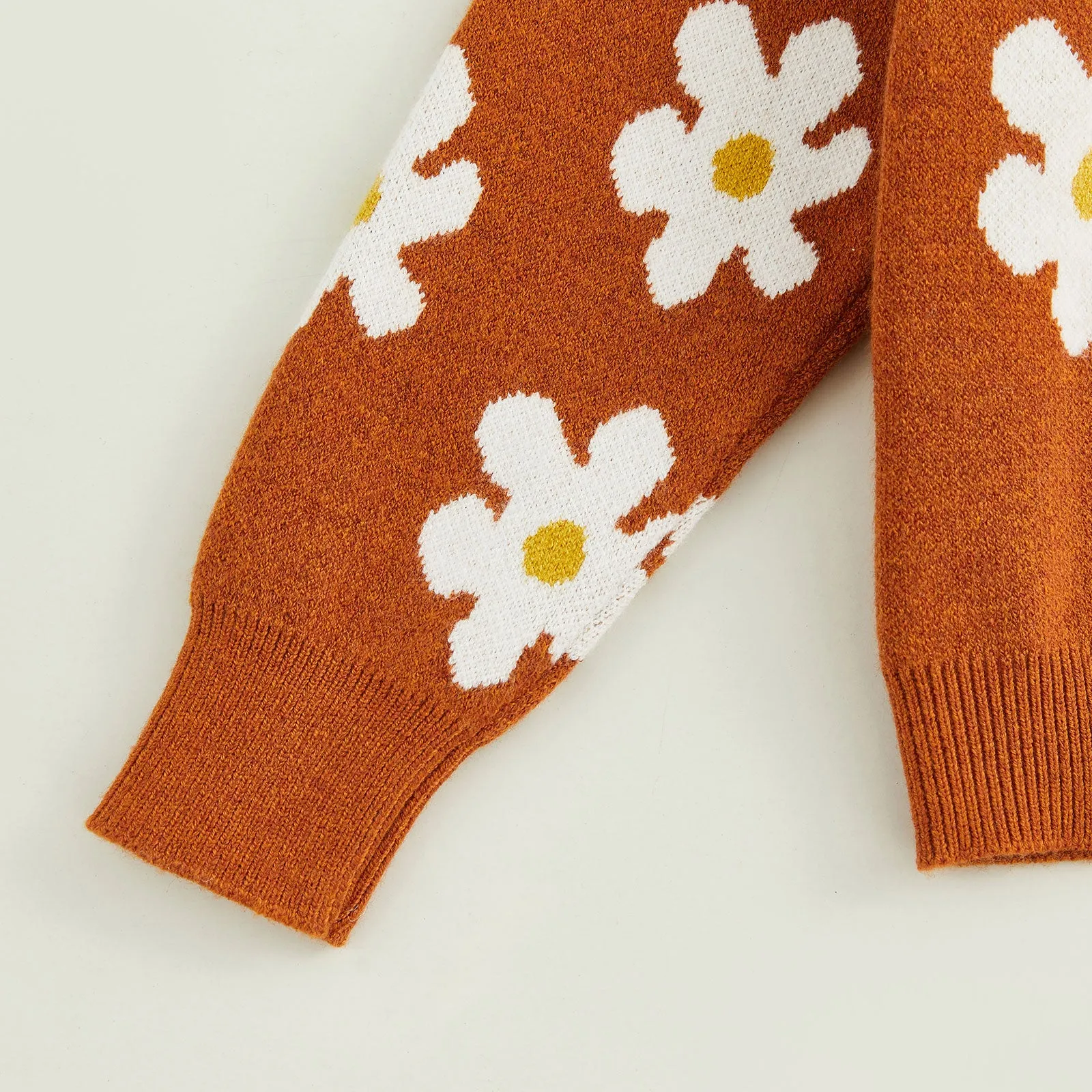 Toddlers Rustic Daisy Button Sweater
