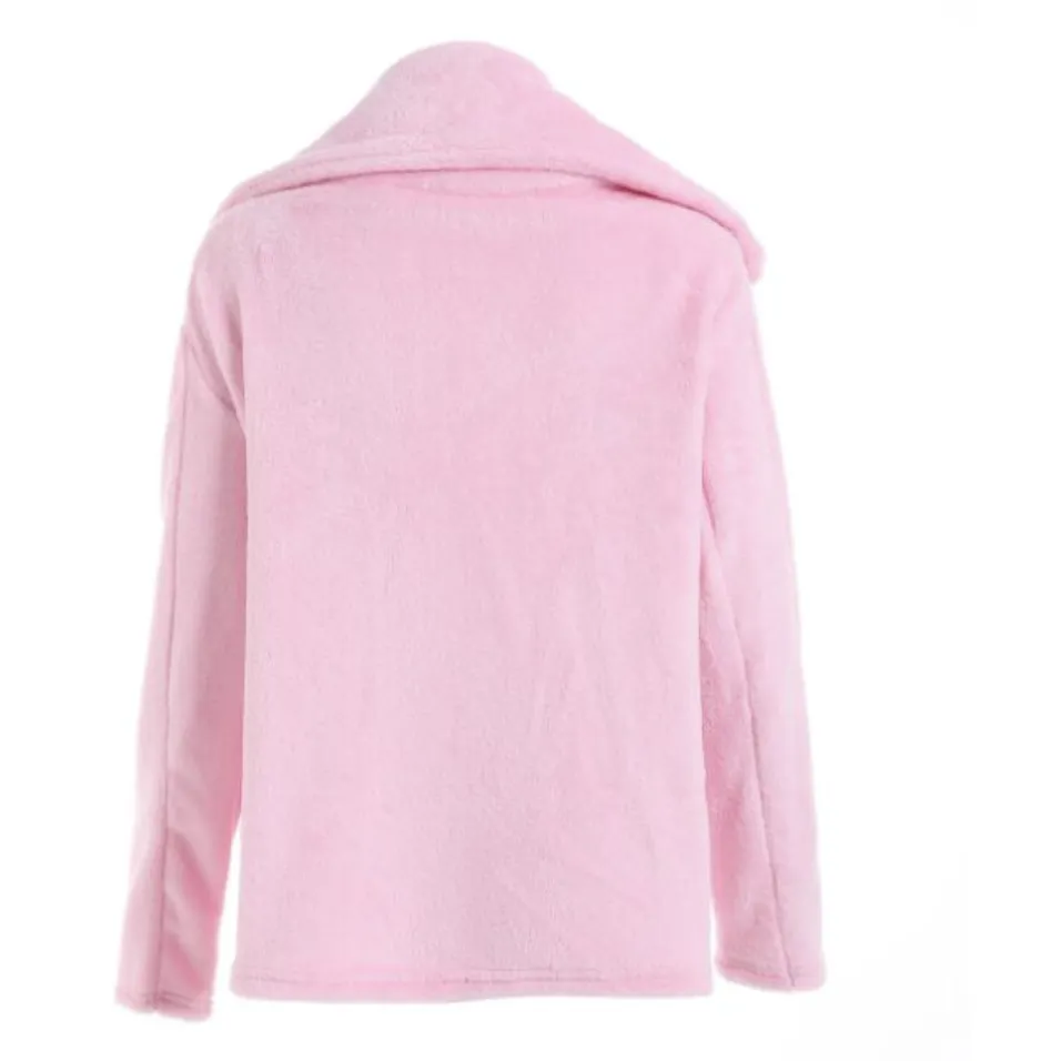 Turn Down Collar Soft Fur Coat