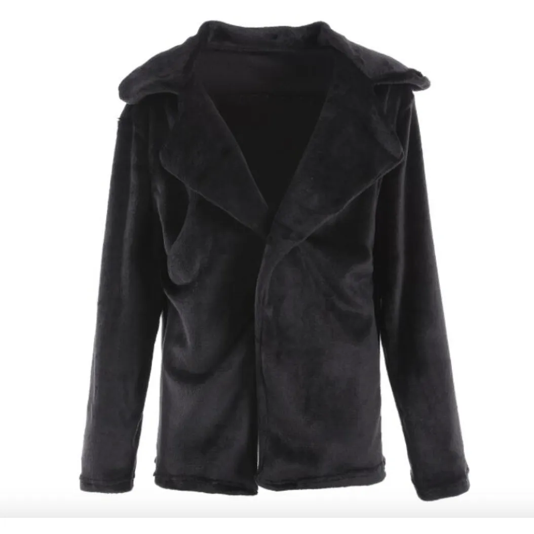 Turn Down Collar Soft Fur Coat