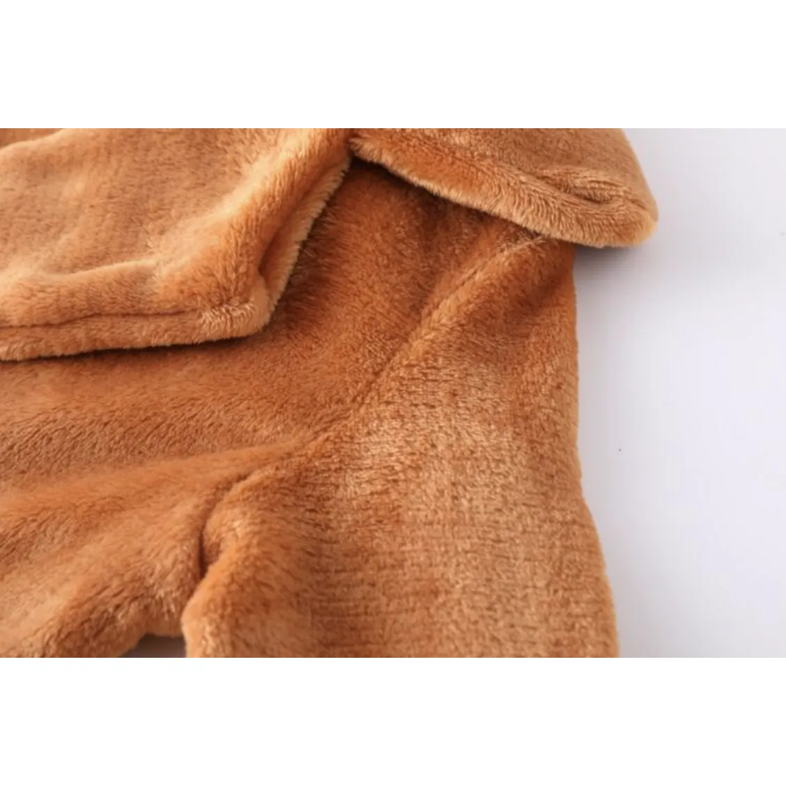 Turn Down Collar Soft Fur Coat