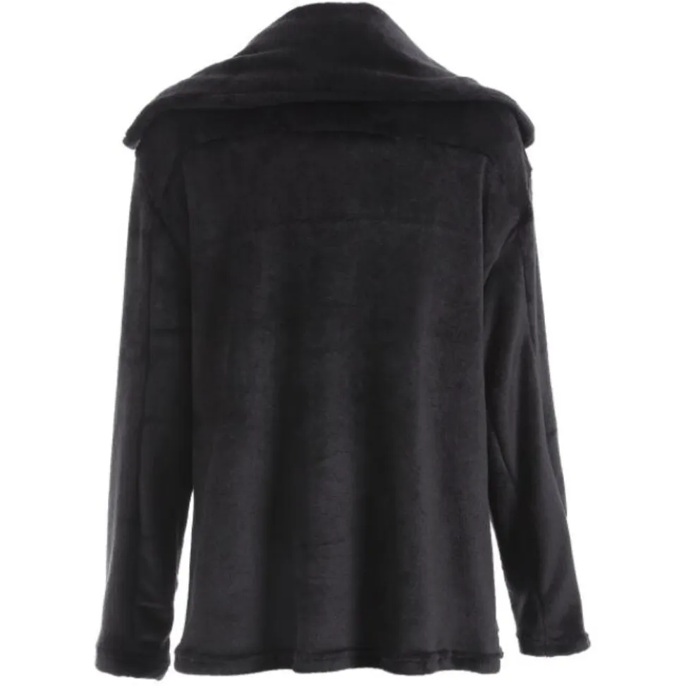 Turn Down Collar Soft Fur Coat