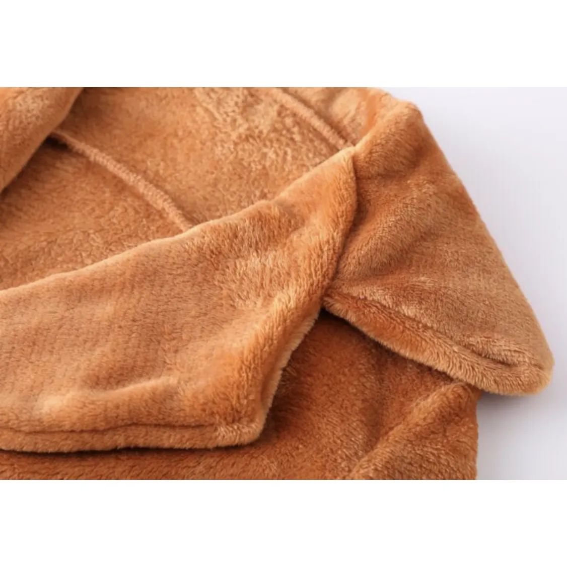 Turn Down Collar Soft Fur Coat