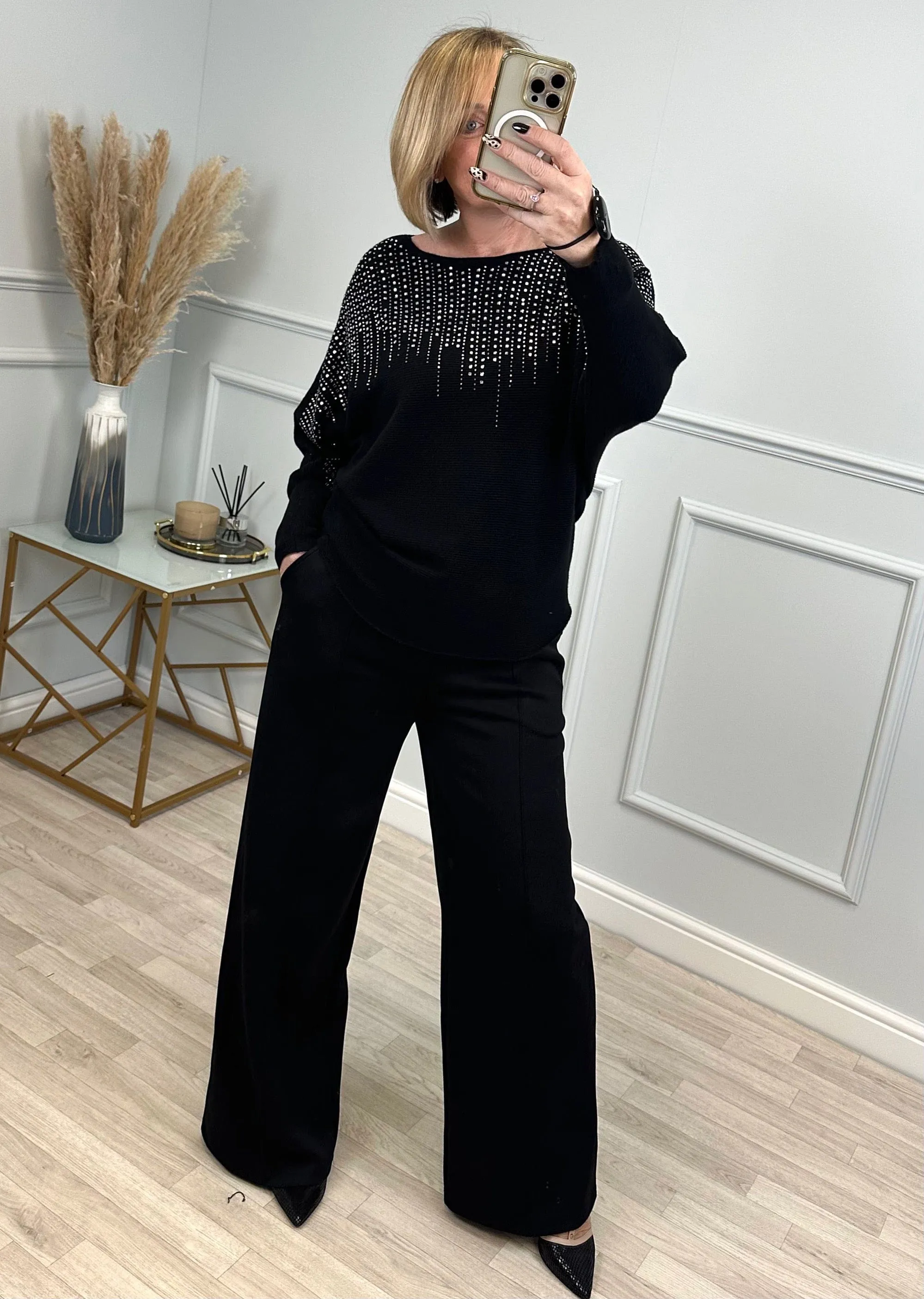 Twinkle Burst Sequin Jumper 8-16 Black