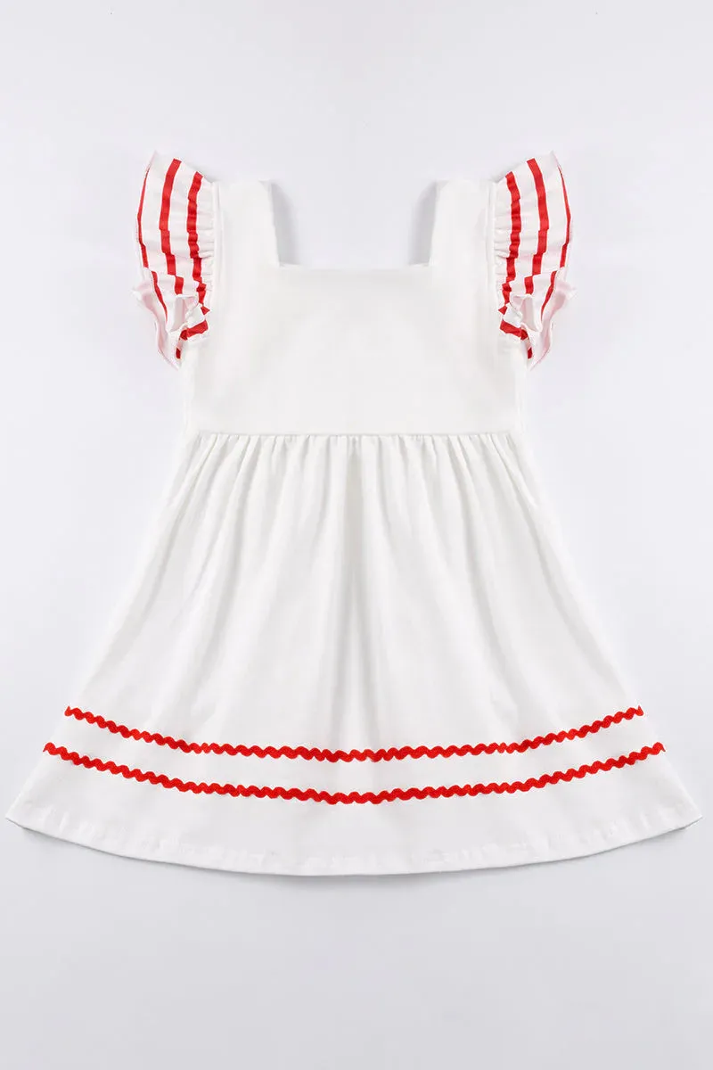 White Sailboat Applique Dress