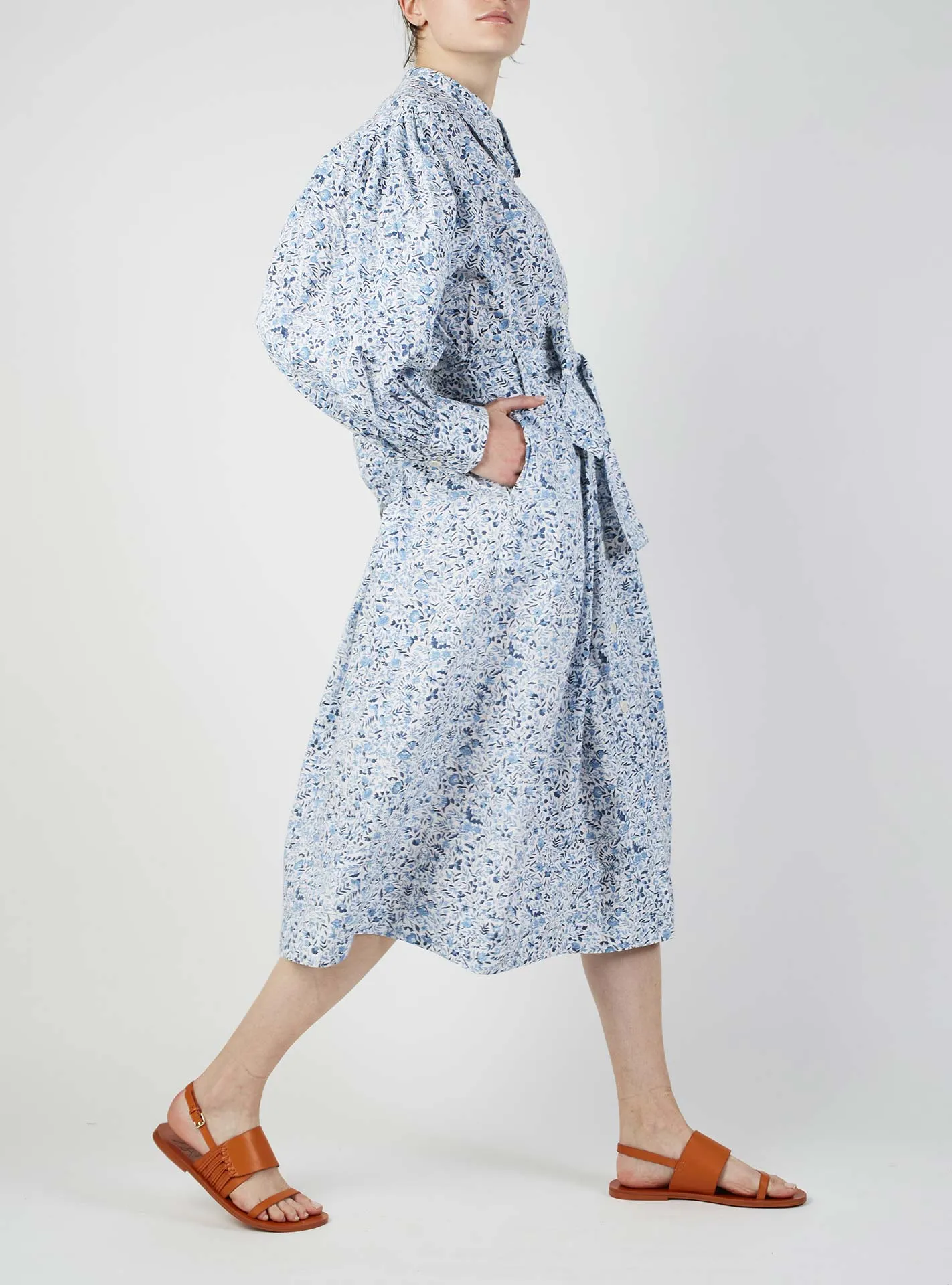 Yvonne Dress - Floral Jaal - Multico Blue & Neel